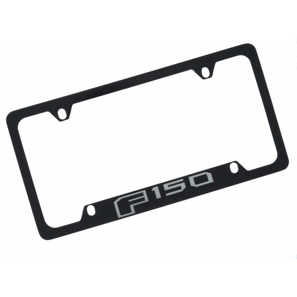 F-150 F150 BLACK Powder Coated Metal License Plate Frame Tag Holder w/Screw caps
